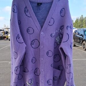 Disney Women's Lavender Cardigan with Eeyore Design